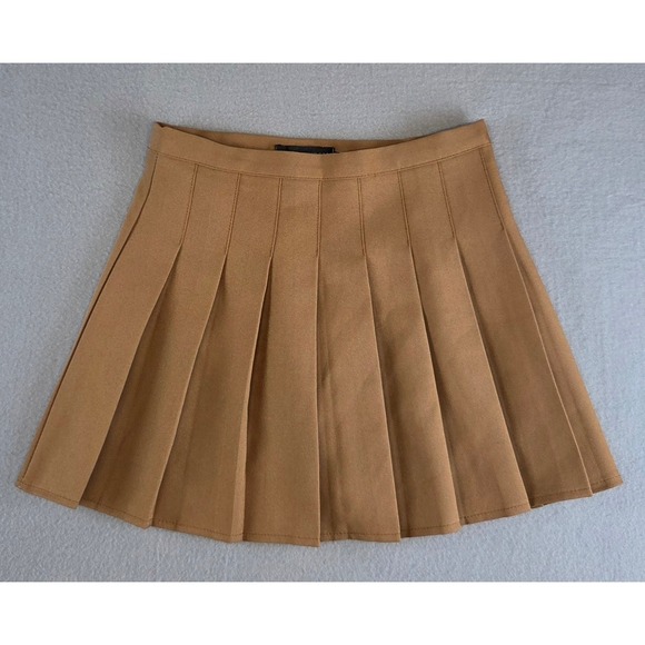 Pants - Brown Pleated Tennis Skirt Skort Built-in Shorts Preppy Blokecore Mini Skirt